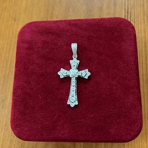 Beautiful Affinity sterling & diamond cross enhancer pendant